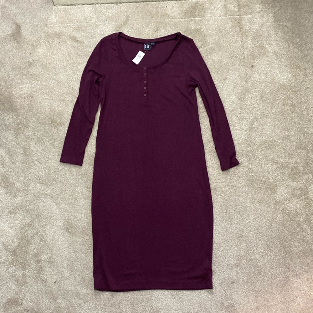 Purple Gap Long Sleeve Dress